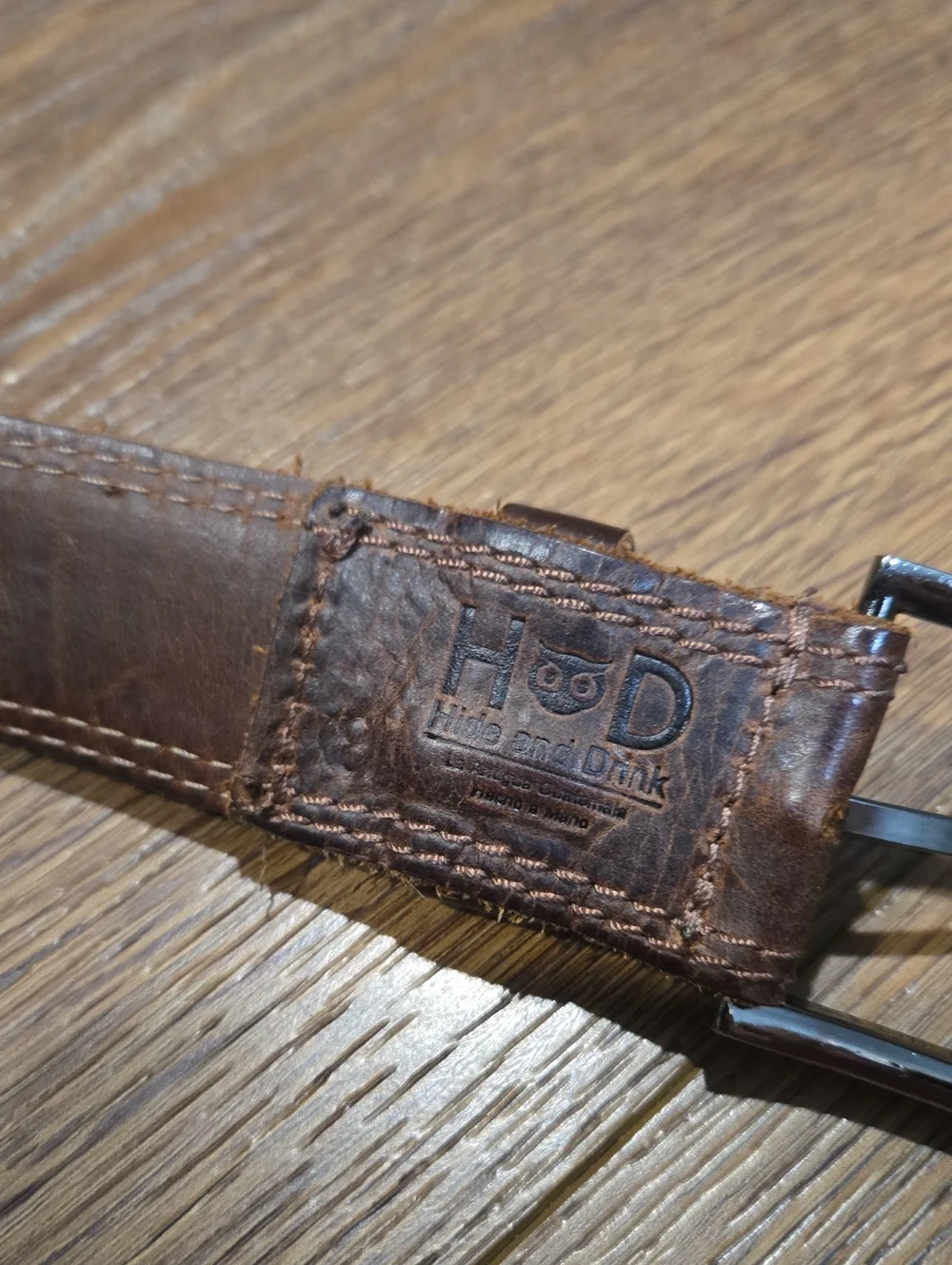 hide and drink brown leather